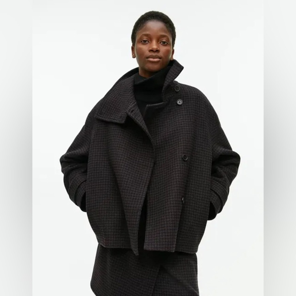 Checkered Arket wool blend jacket. Dark brown/black. New. Size 40
